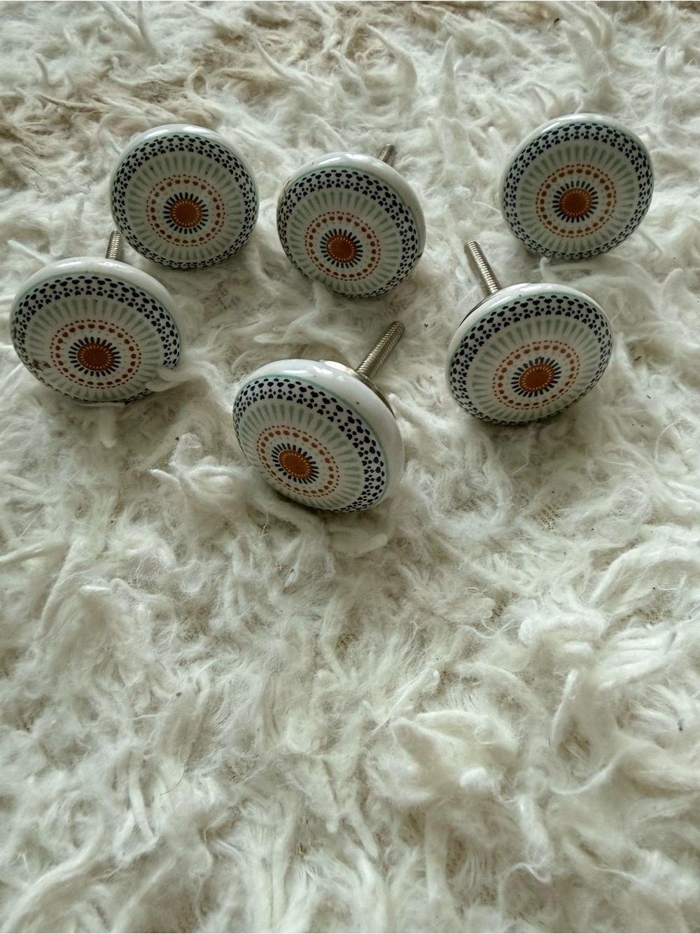 Ceramic Sunburst Vintage Knobs